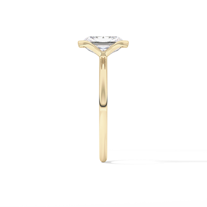 Radiant Half Bezel Lab Grown Diamond Engagement Ring