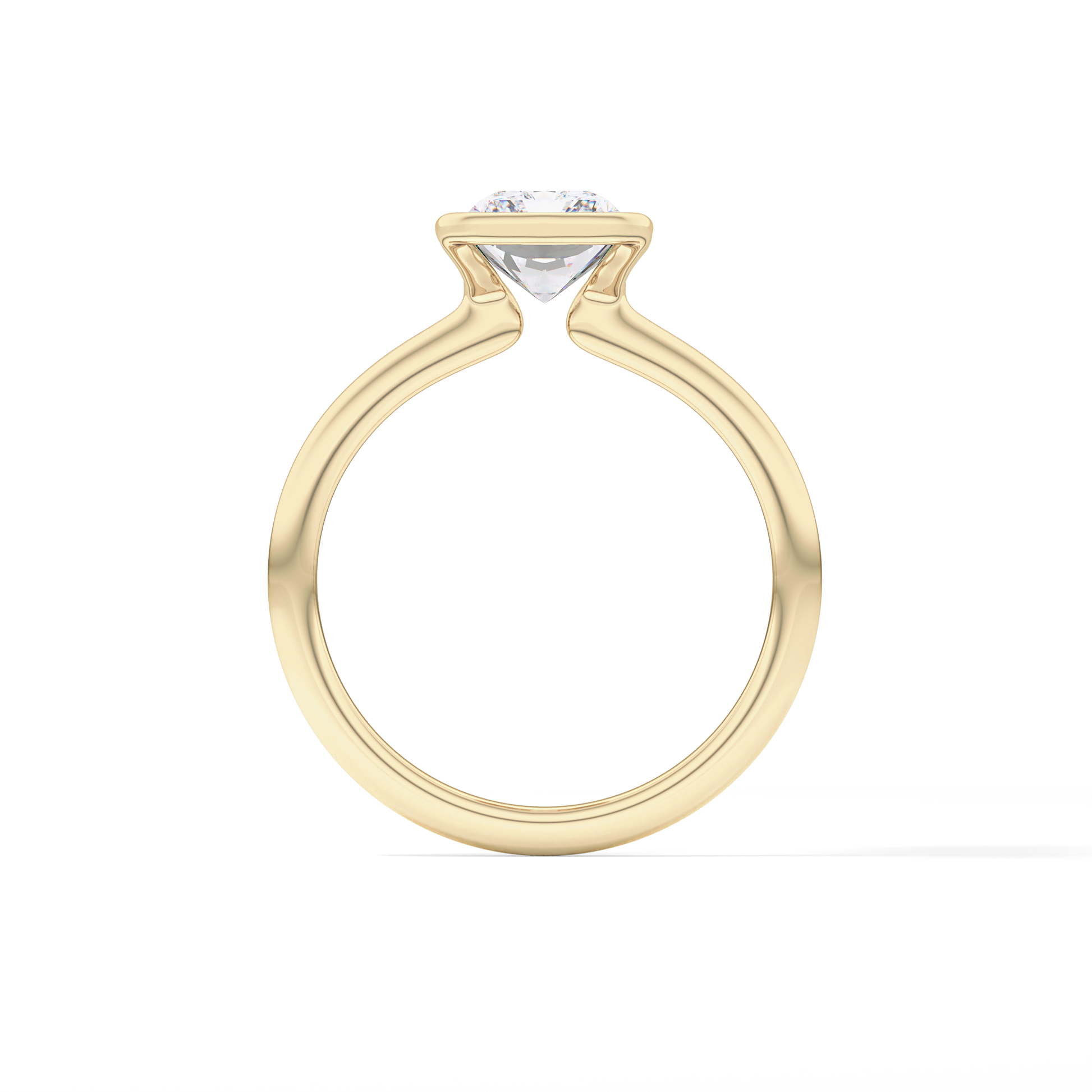 Radiant Half Bezel Lab Grown Diamond Engagement Ring
