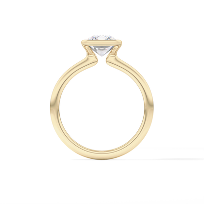 Radiant Half Bezel Lab Grown Diamond Engagement Ring