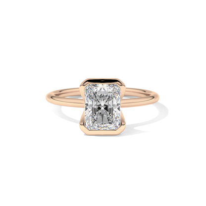 Radiant Half Bezel Lab Grown Diamond Engagement Ring