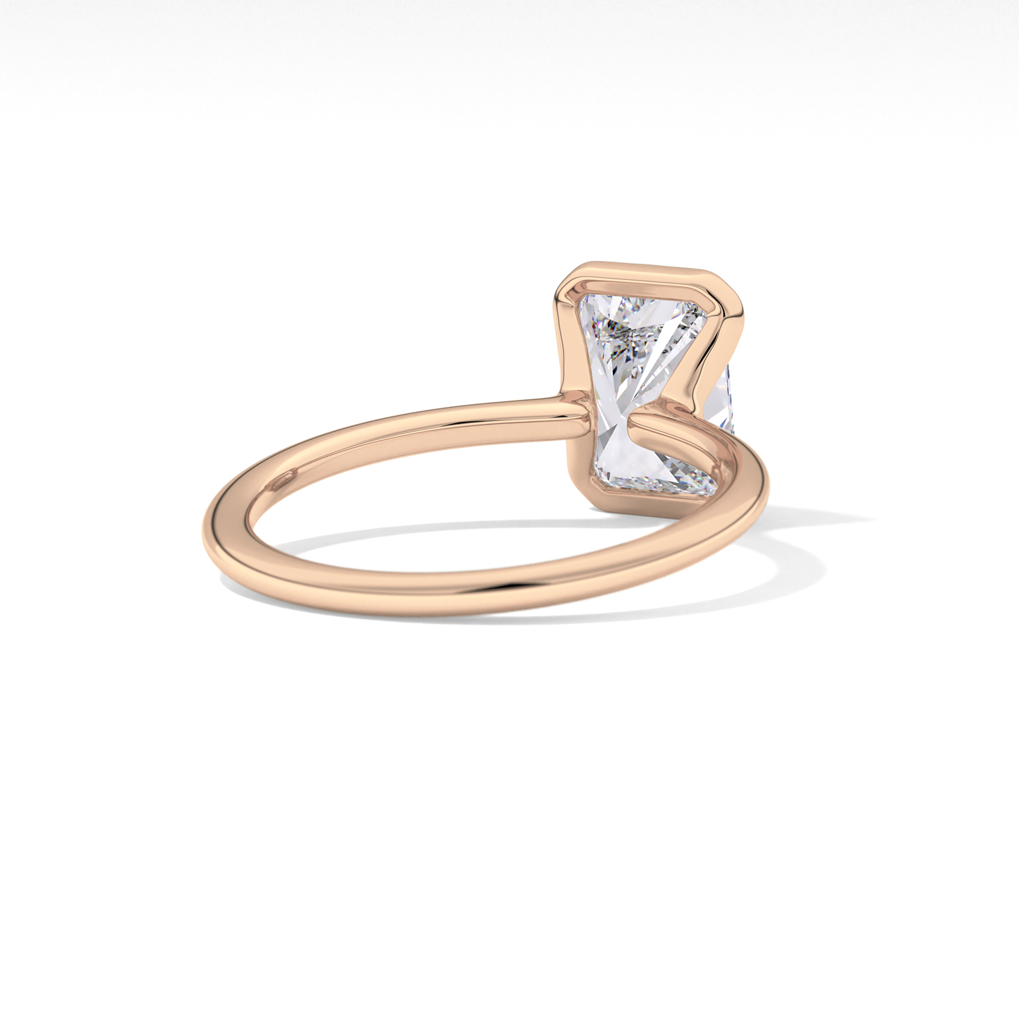 Radiant Half Bezel Lab Grown Diamond Engagement Ring
