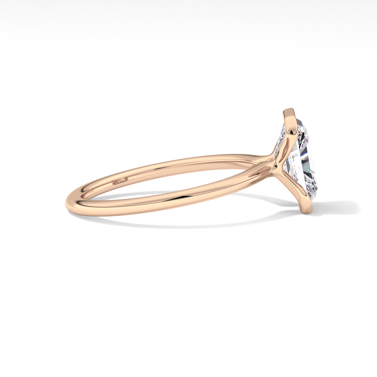 Radiant Half Bezel Lab Grown Diamond Engagement Ring
