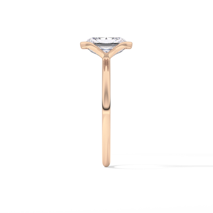 Radiant Half Bezel Lab Grown Diamond Engagement Ring
