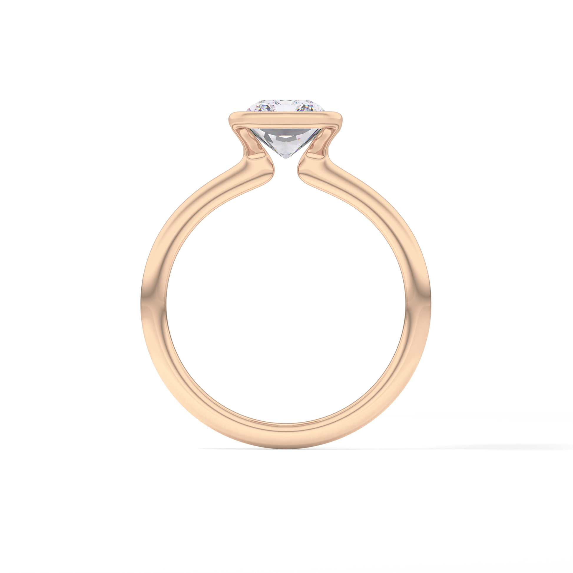 Radiant Half Bezel Lab Grown Diamond Engagement Ring