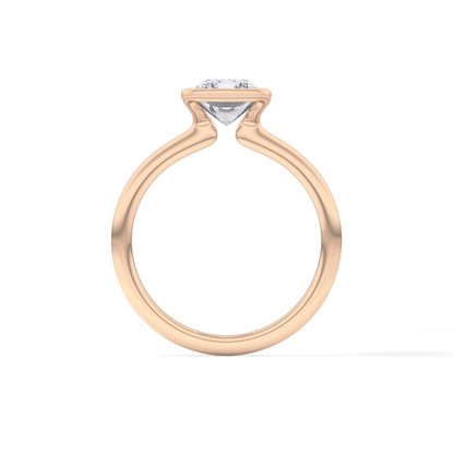 Radiant Half Bezel Lab Grown Diamond Engagement Ring