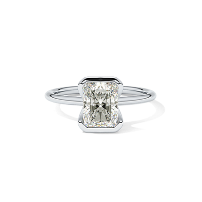 Radiant Half Bezel Lab Grown Diamond Engagement Ring