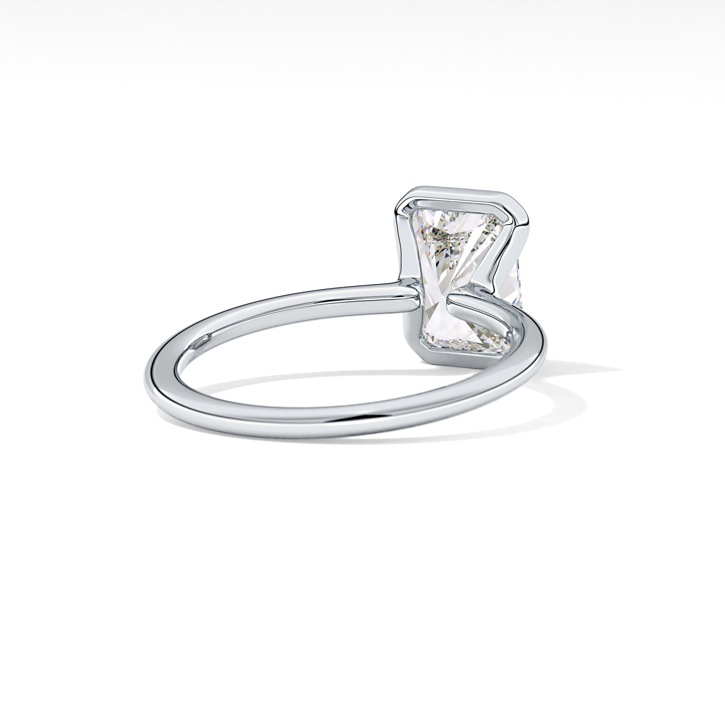 Radiant Half Bezel Lab Grown Diamond Engagement Ring