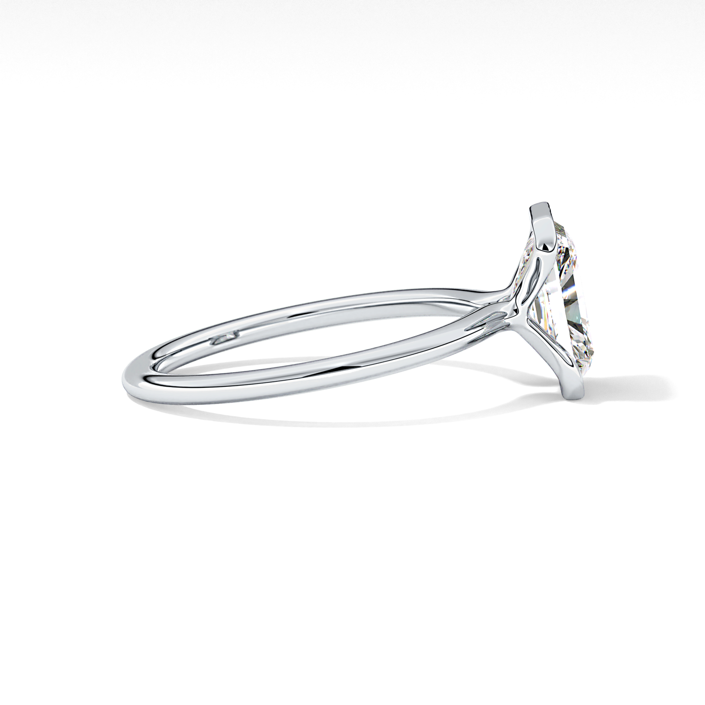 Radiant Half Bezel Lab Grown Diamond Engagement Ring