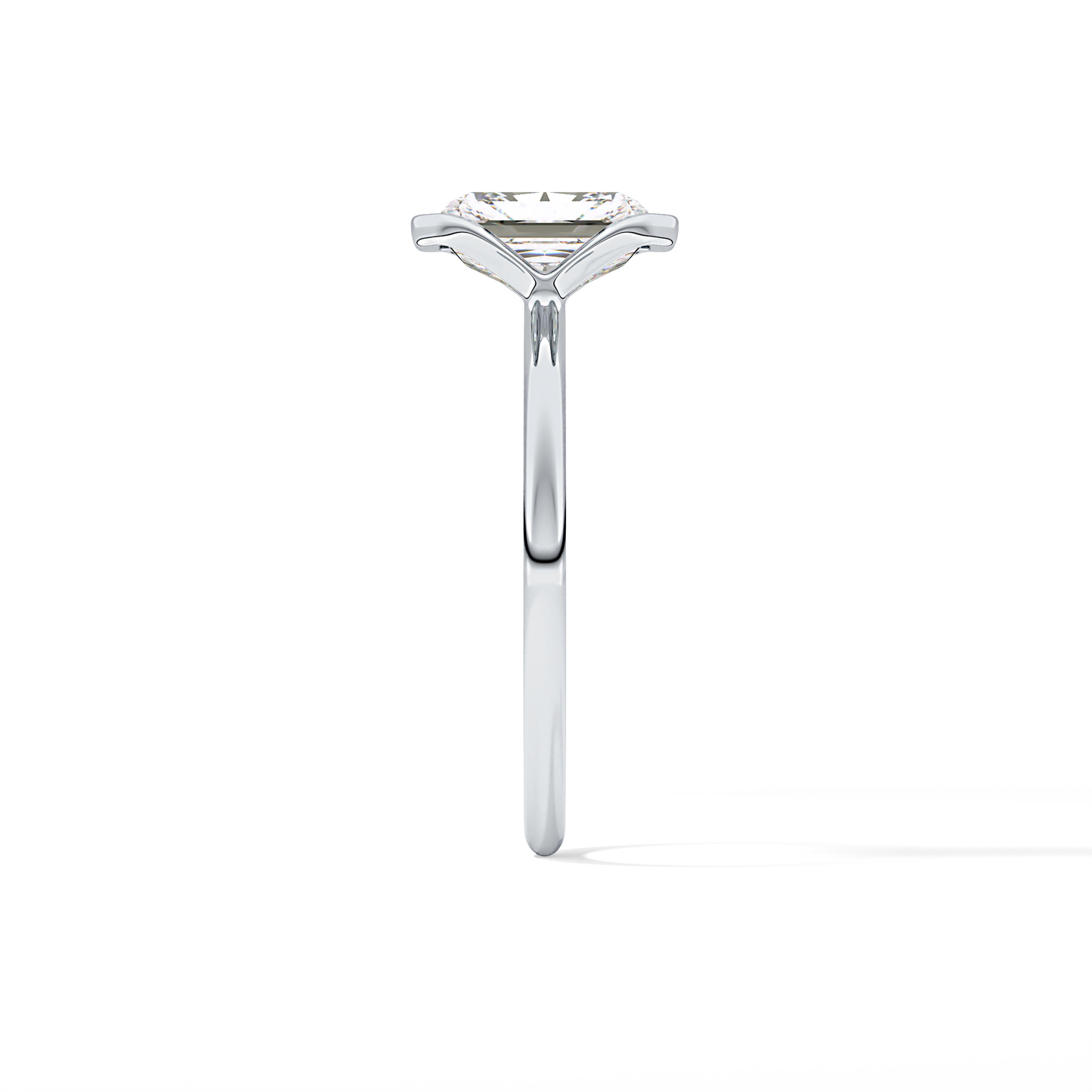 Radiant Half Bezel Lab Grown Diamond Engagement Ring
