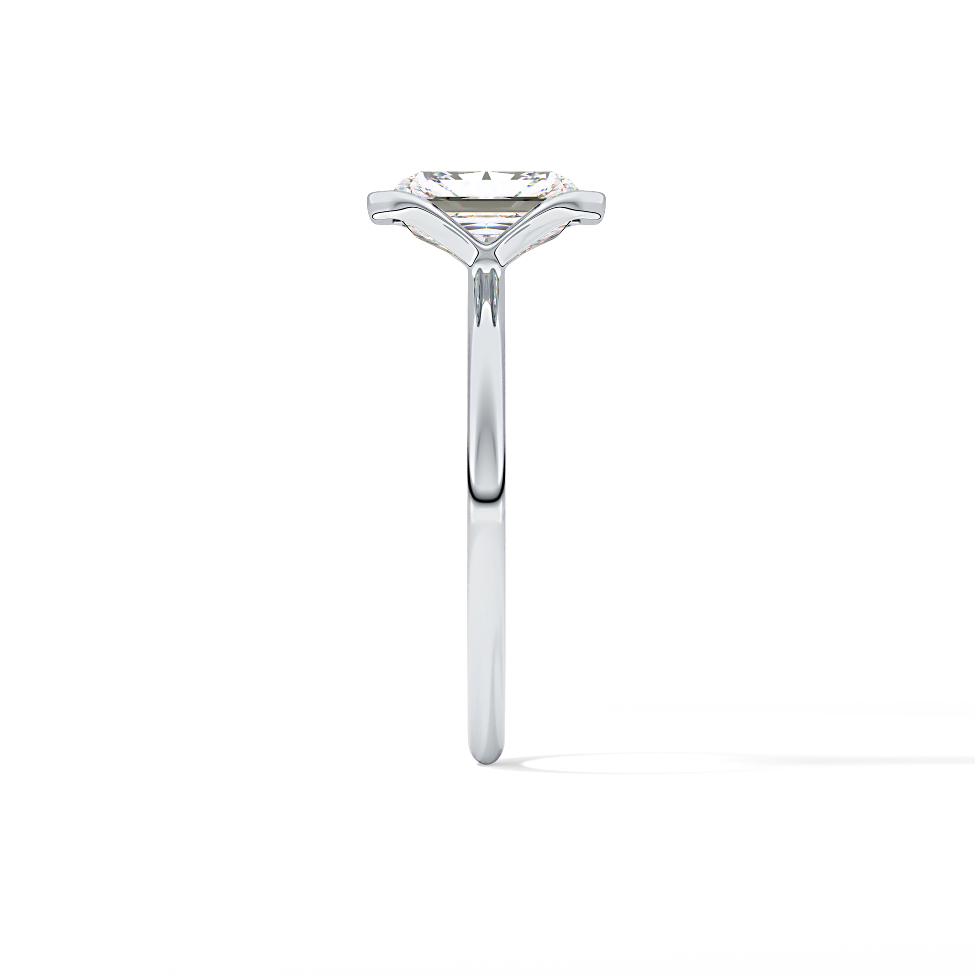 Radiant Half Bezel Lab Grown Diamond Engagement Ring