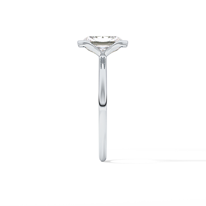 Radiant Half Bezel Lab Grown Diamond Engagement Ring