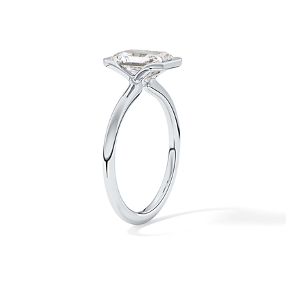 Radiant Half Bezel Lab Grown Diamond Engagement Ring