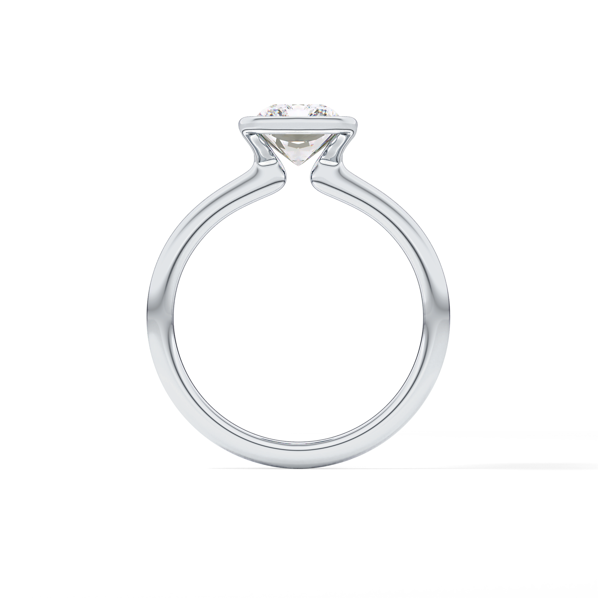 Radiant Half Bezel Lab Grown Diamond Engagement Ring