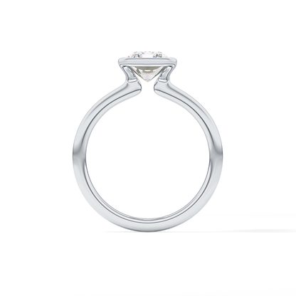 Radiant Half Bezel Lab Grown Diamond Engagement Ring