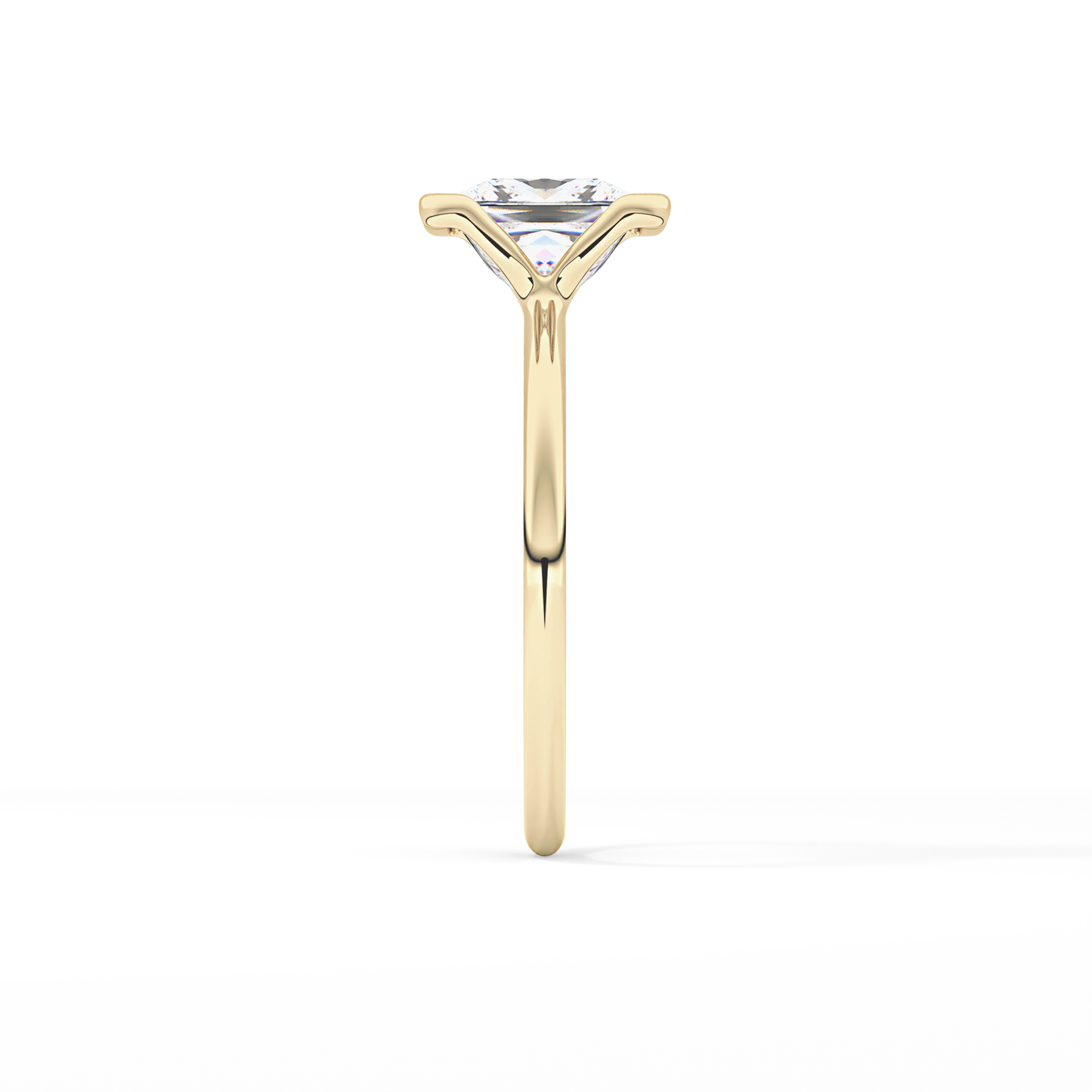 Princess Half Bezel Lab Grown Diamond Engagement Ring