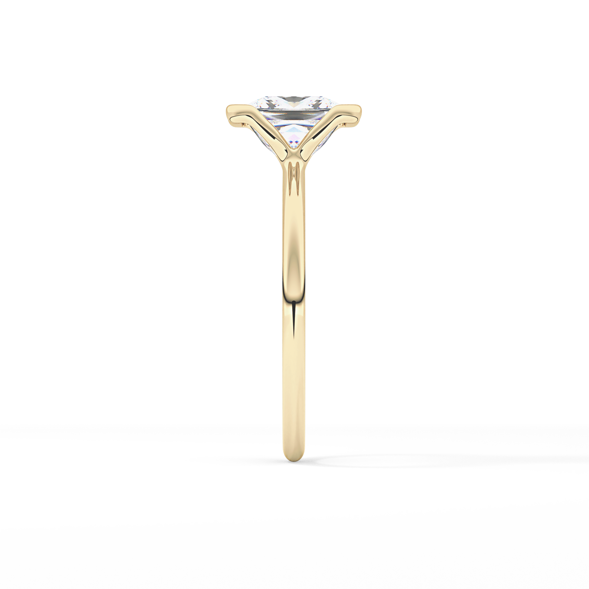 Princess Half Bezel Lab Grown Diamond Engagement Ring