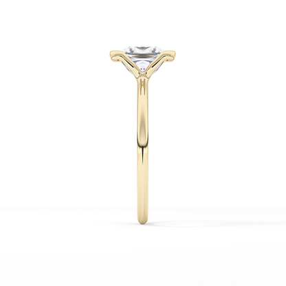 Princess Half Bezel Lab Grown Diamond Engagement Ring