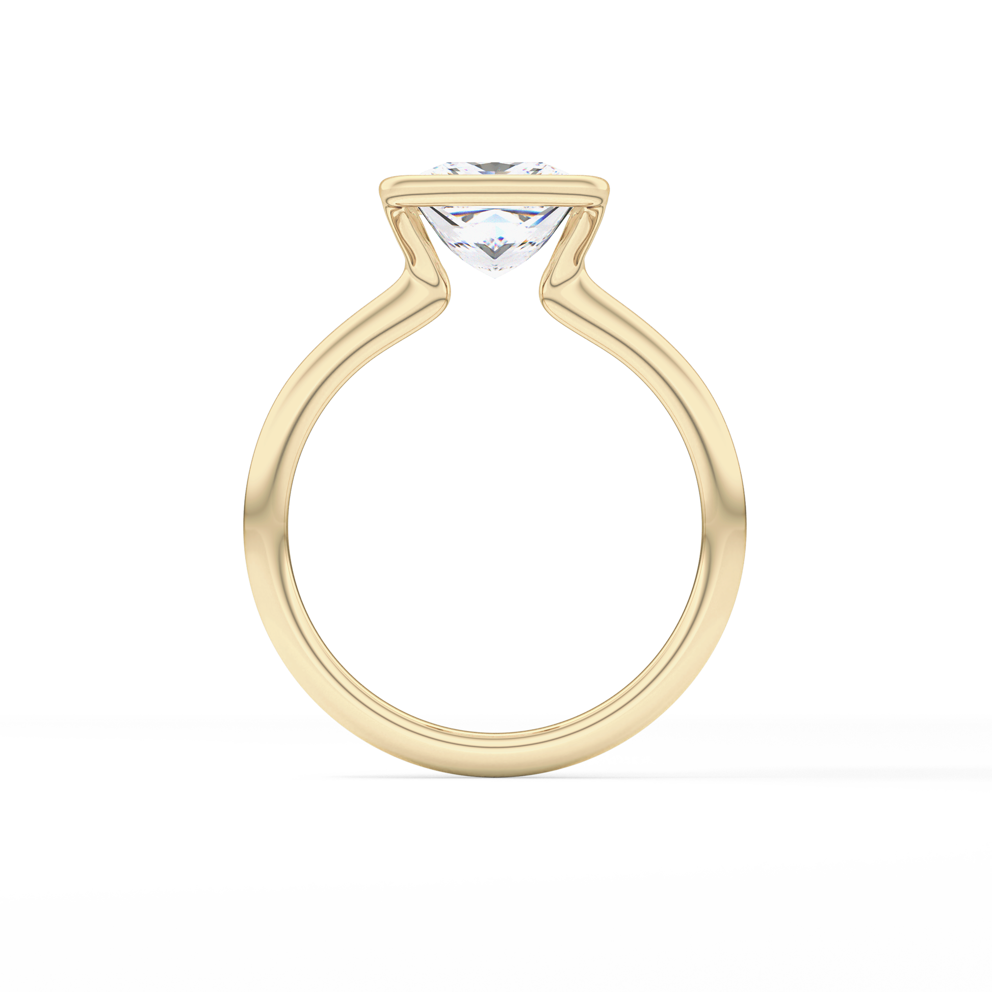 Princess Half Bezel Lab Grown Diamond Engagement Ring