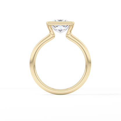 Princess Half Bezel Lab Grown Diamond Engagement Ring