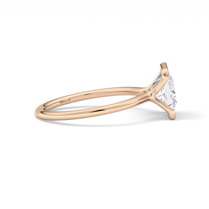 Princess Half Bezel Lab Grown Diamond Engagement Ring