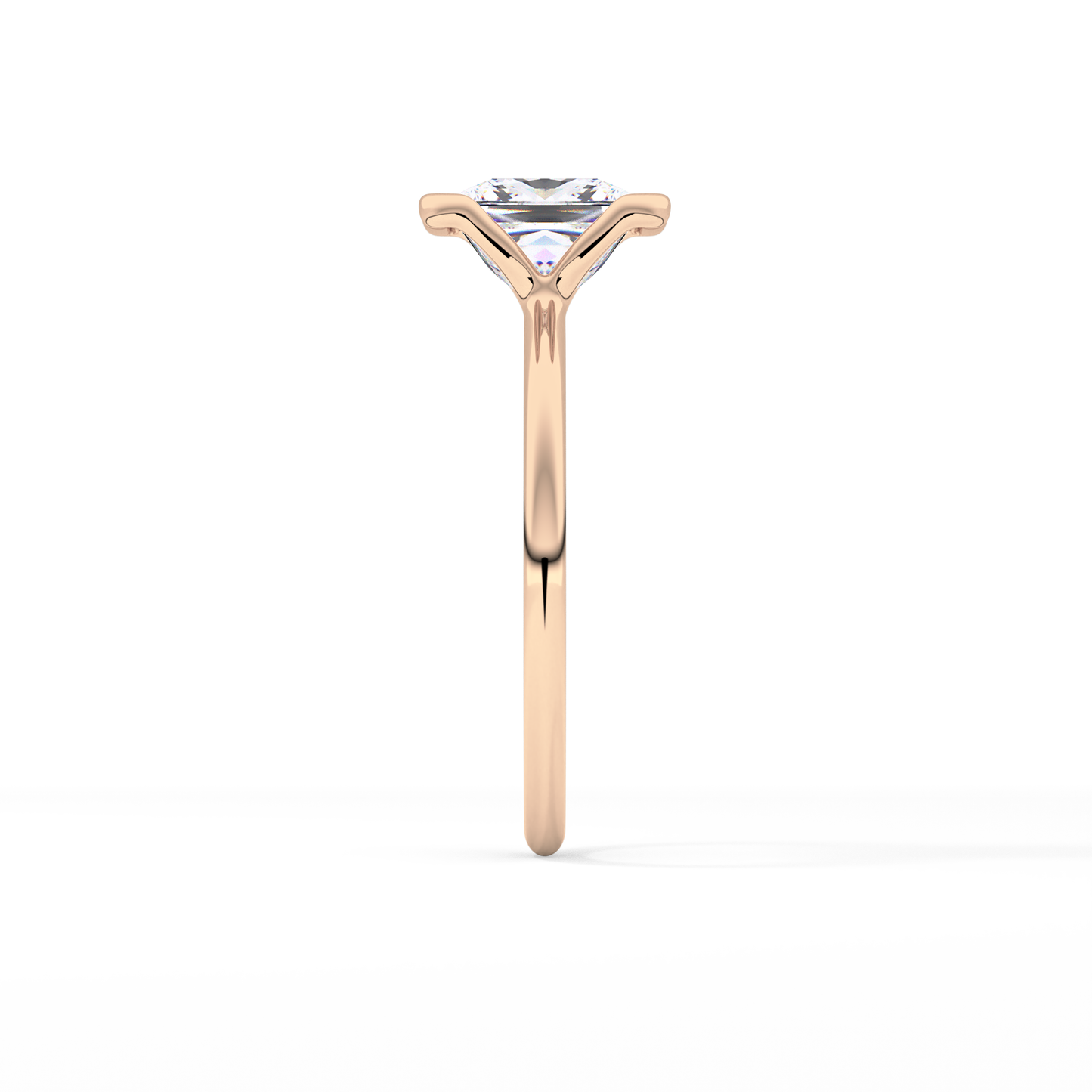 Princess Half Bezel Lab Grown Diamond Engagement Ring