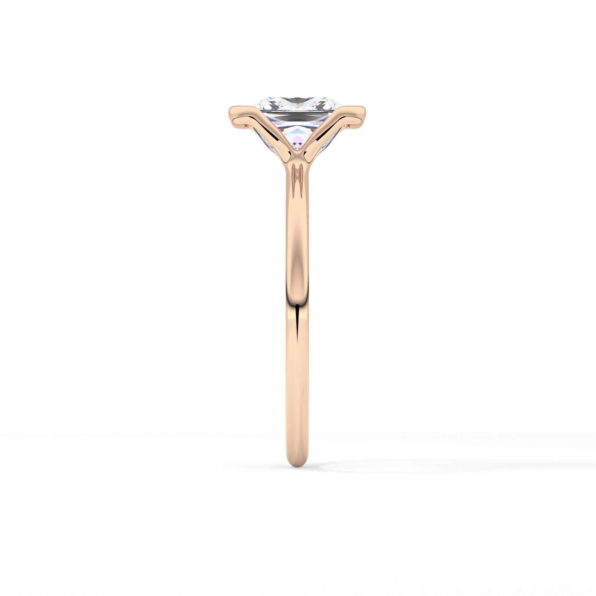 Princess Half Bezel Lab Grown Diamond Engagement Ring