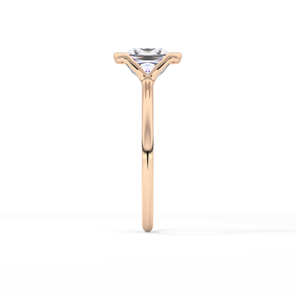 Princess Half Bezel Lab Grown Diamond Engagement Ring