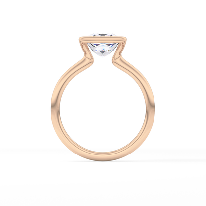Princess Half Bezel Lab Grown Diamond Engagement Ring