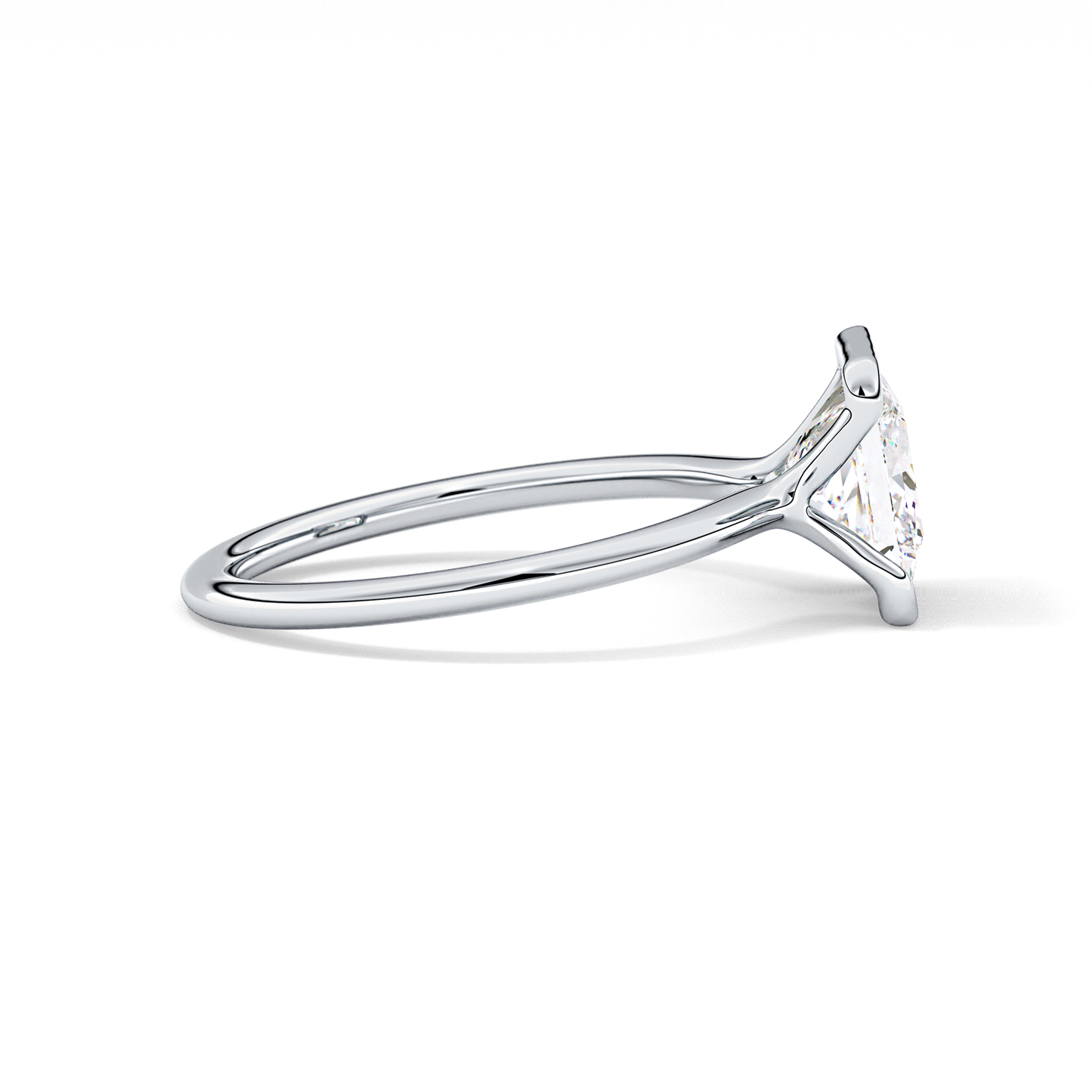 Princess Half Bezel Lab Grown Diamond Engagement Ring