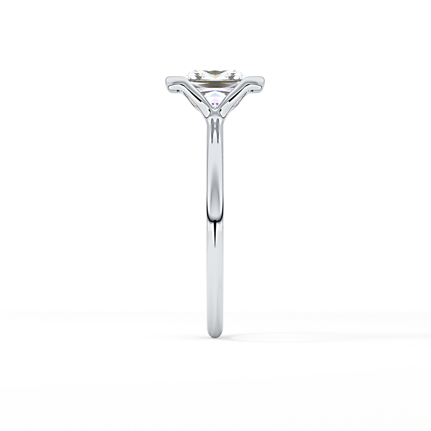 Princess Half Bezel Lab Grown Diamond Engagement Ring