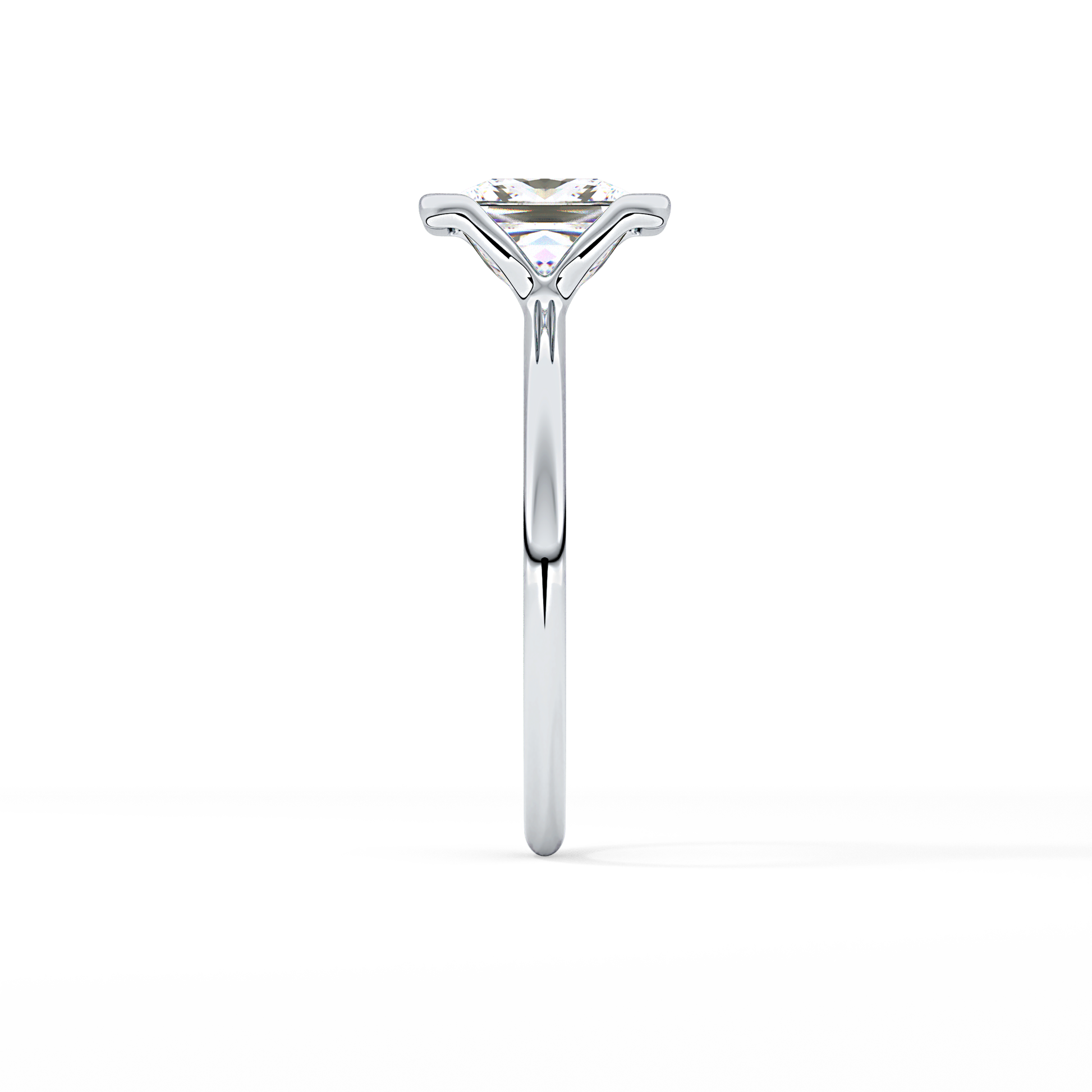 Princess Half Bezel Lab Grown Diamond Engagement Ring