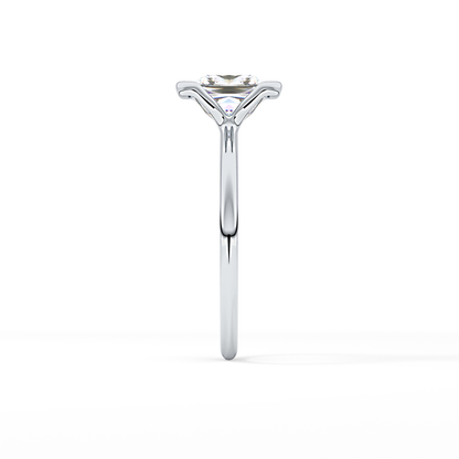 Princess Half Bezel Lab Grown Diamond Engagement Ring