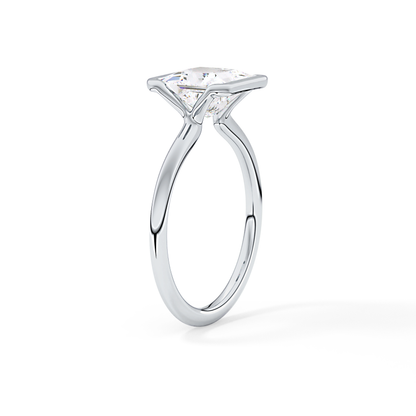 Princess Half Bezel Lab Grown Diamond Engagement Ring