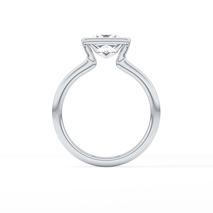 Princess Half Bezel Lab Grown Diamond Engagement Ring