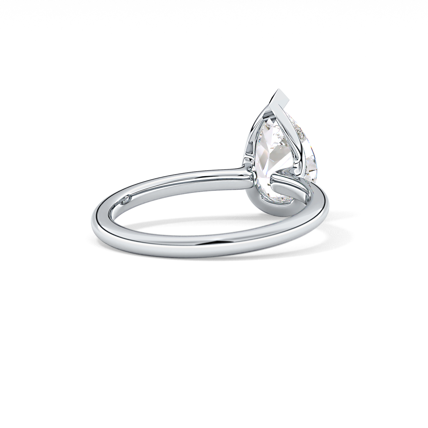 Pear Half Bezel Lab Grown Diamond Engagement Ring