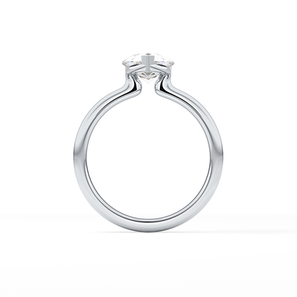 Pear Half Bezel Lab Grown Diamond Engagement Ring