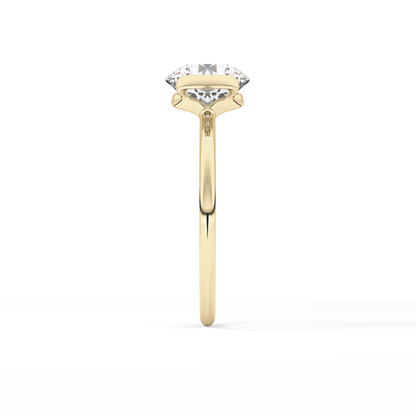 Round Half Bezel Lab Grown Diamond Engagement Ring