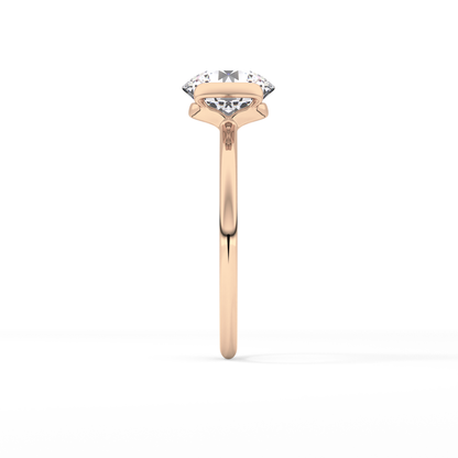 Round Half Bezel Lab Grown Diamond Engagement Ring
