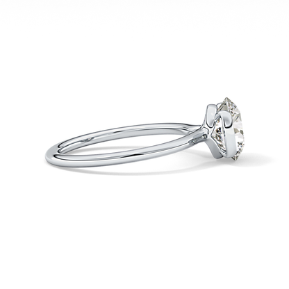 Round Half Bezel Lab Grown Diamond Engagement Ring