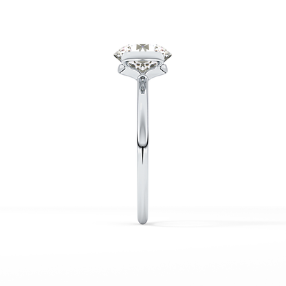 Round Half Bezel Lab Grown Diamond Engagement Ring