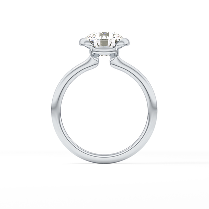 Round Half Bezel Lab Grown Diamond Engagement Ring
