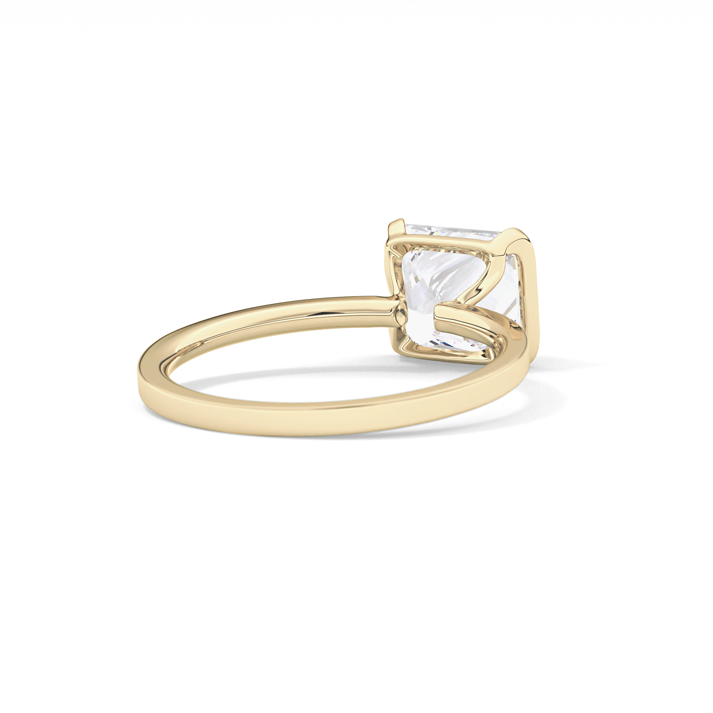 Princess Half Bezel Lab Grown Diamond Engagement Ring