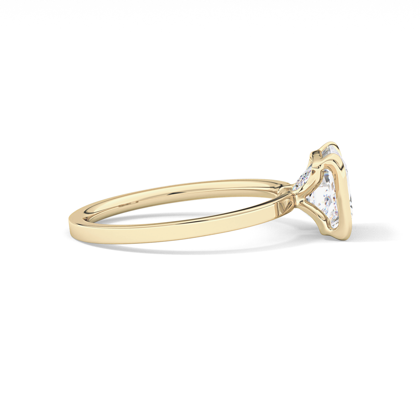 Princess Half Bezel Lab Grown Diamond Engagement Ring