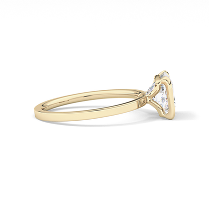 Princess Half Bezel Lab Grown Diamond Engagement Ring