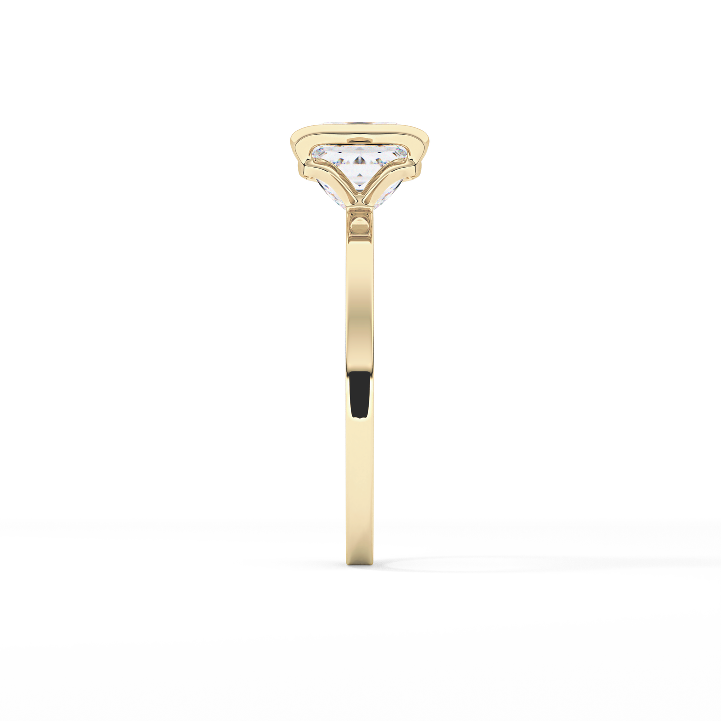 Princess Half Bezel Lab Grown Diamond Engagement Ring