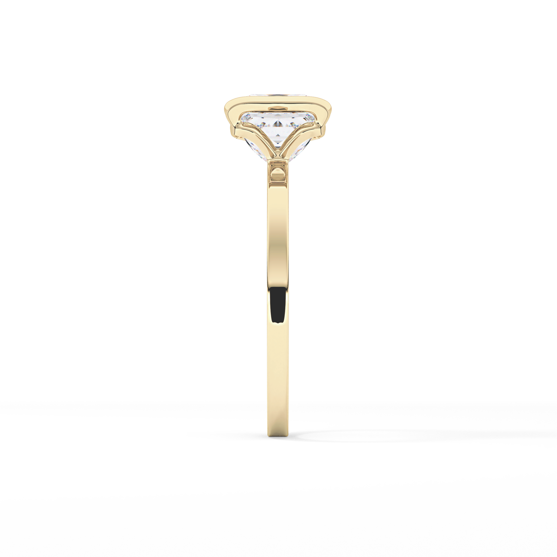 Princess Half Bezel Lab Grown Diamond Engagement Ring