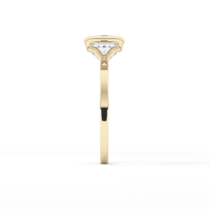 Princess Half Bezel Lab Grown Diamond Engagement Ring