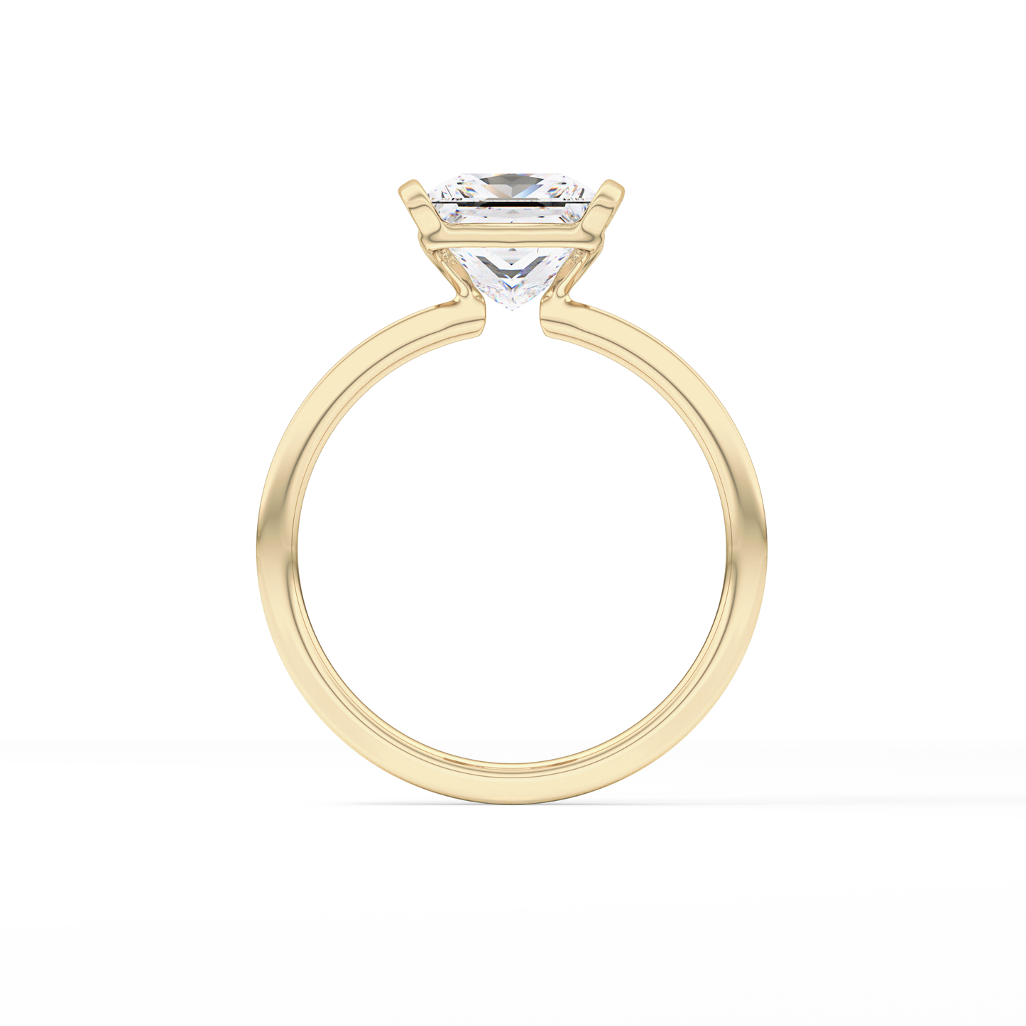 Princess Half Bezel Lab Grown Diamond Engagement Ring