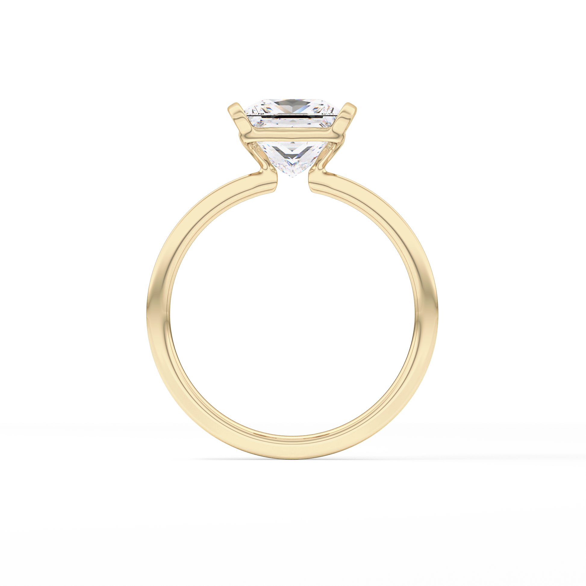 Princess Half Bezel Lab Grown Diamond Engagement Ring