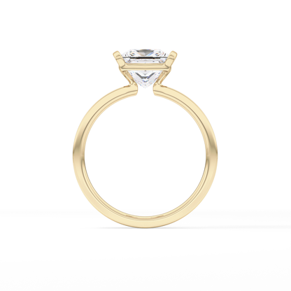 Princess Half Bezel Lab Grown Diamond Engagement Ring